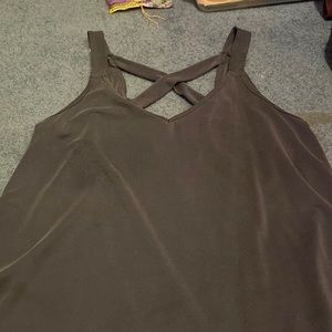 Crossback dark blue grey tank top, long tank top